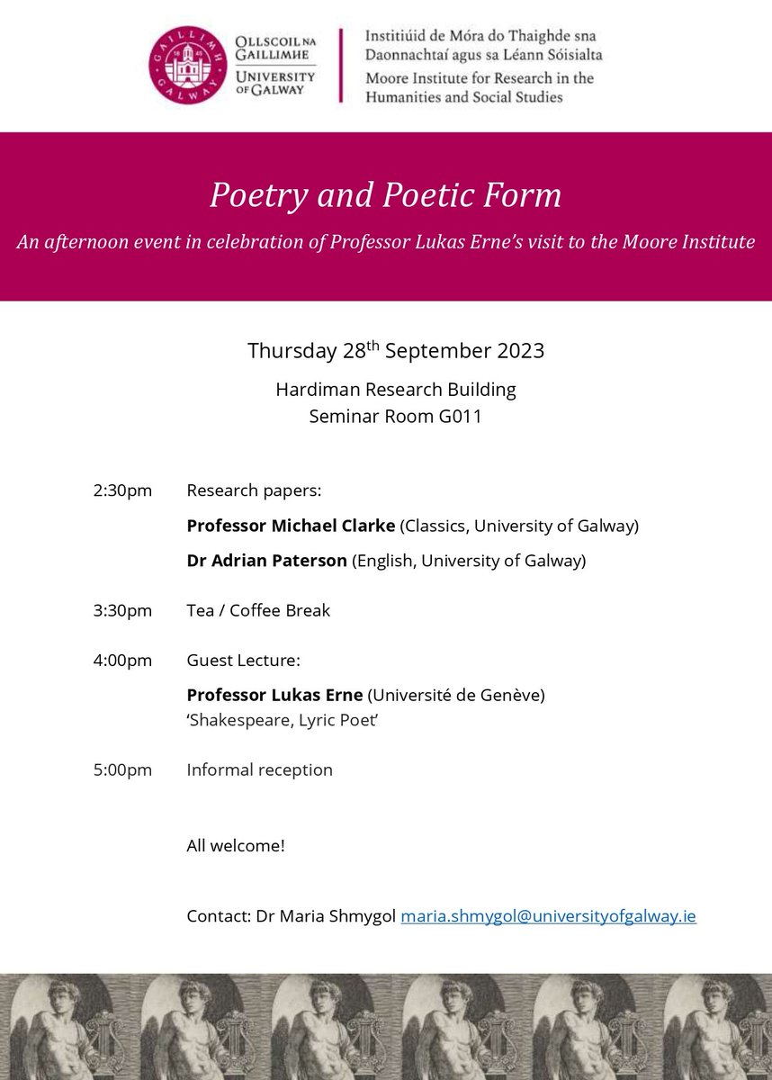 Dr Maria Shmygol 🌻 (@mariashmygol) on Twitter photo Join us on Thursday 28th September in the Hardiman Building for papers by Michael Clarke (@GalwayClassics) & Adrian Paterson (@SchoolENCA) and a guest lecture by Lukas Erne (<a href="/UNIGEnews/">Université de Genève</a> <a href="/Lettres_UNIGE/">Lettres — UNIGE</a>). All welcome! <a href="/camps_galway/">CAMPS @ University of Galway</a> <a href="/uniofgalway/">Ollscoil na Gaillimhe | University of Galway</a> Join us on Thursday 28th September in the Hardiman Building for papers by Michael Clarke (@GalwayClassics) & Adrian Paterson (@SchoolENCA) and a guest lecture by Lukas Erne (<a href="/UNIGEnews/">Université de Genève</a> <a href="/Lettres_UNIGE/">Lettres — UNIGE</a>). All welcome! <a href="/camps_galway/">CAMPS @ University of Galway</a> <a href="/uniofgalway/">Ollscoil na Gaillimhe | University of Galway</a>