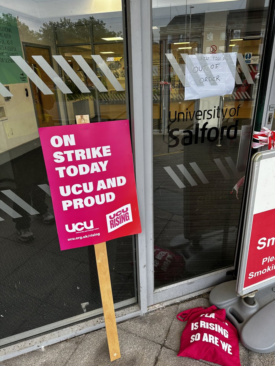 Early start, back out on the picket. To All our staff and students at the University of Salford, please join us on the pickets; please support your staff in fighting for the education you deserve.