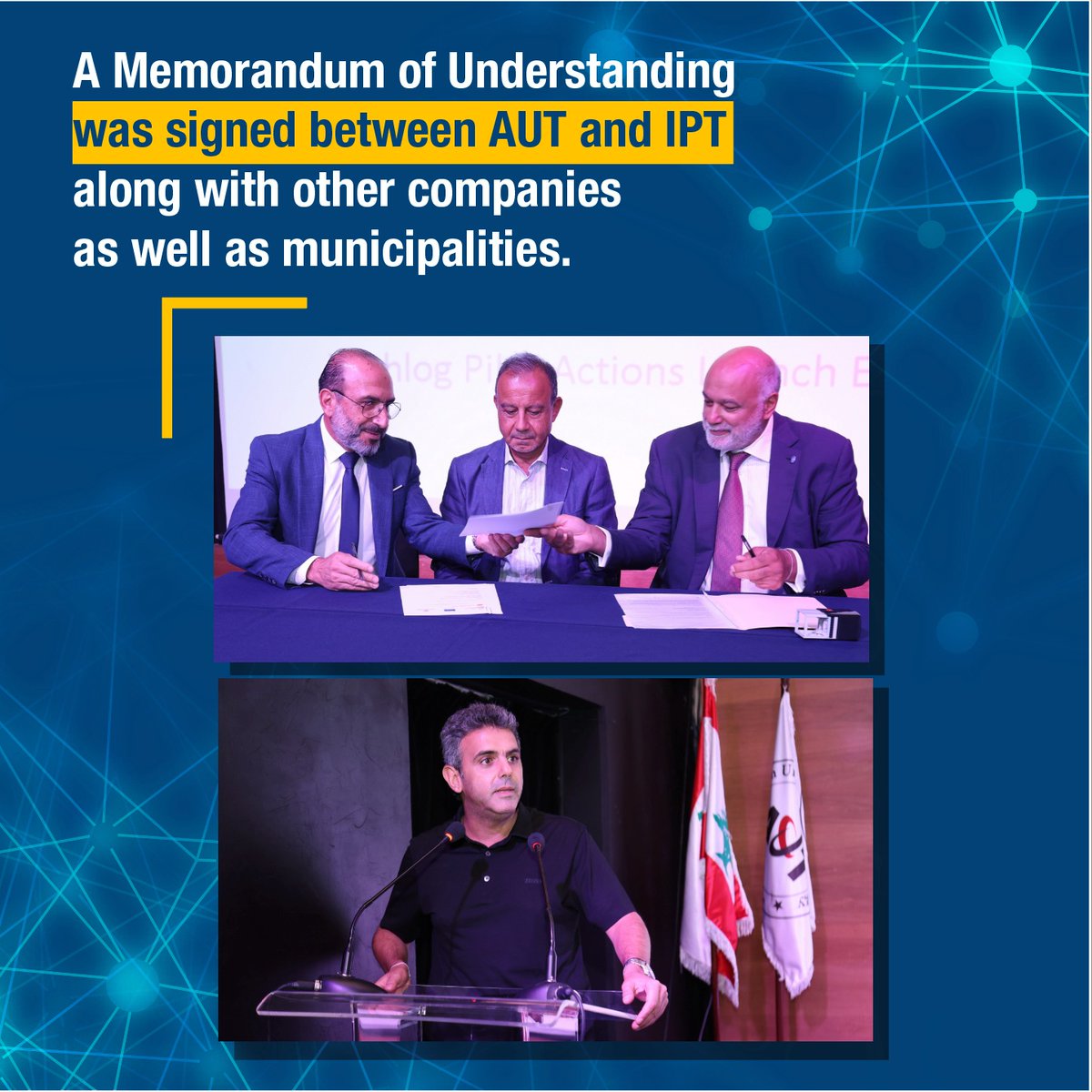 Iptec_Lebanon's tweet photo. An MOU was signed between  "the Academic Institution" at AUT and IPT along with other transport/Logistics companies as well as municipalities to revolutionize the transport sector through advanced simulations.  #SDG7 #SDG8 #SDG9 #SDG11 #SDG12 #SDG13 #SDG17 https://t.co/DlcnFk6FjX
