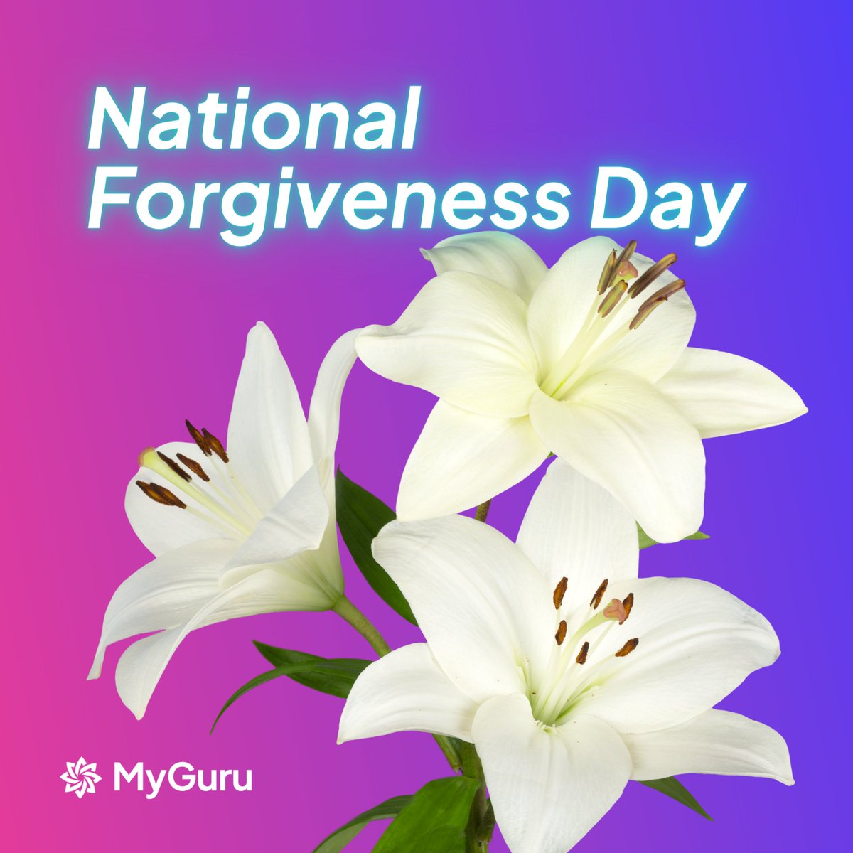 Today is #NationalForgivenessDay! Grudges can weigh heavily on a person. #Forgiving someone can release that strain on you both. Can you #forgive someone today? 💐

#myguru #foryou #foryoupage #fypage #fy #forgiveness #forgiveyourself #forgivenessheals #nationalforgivenessday2023