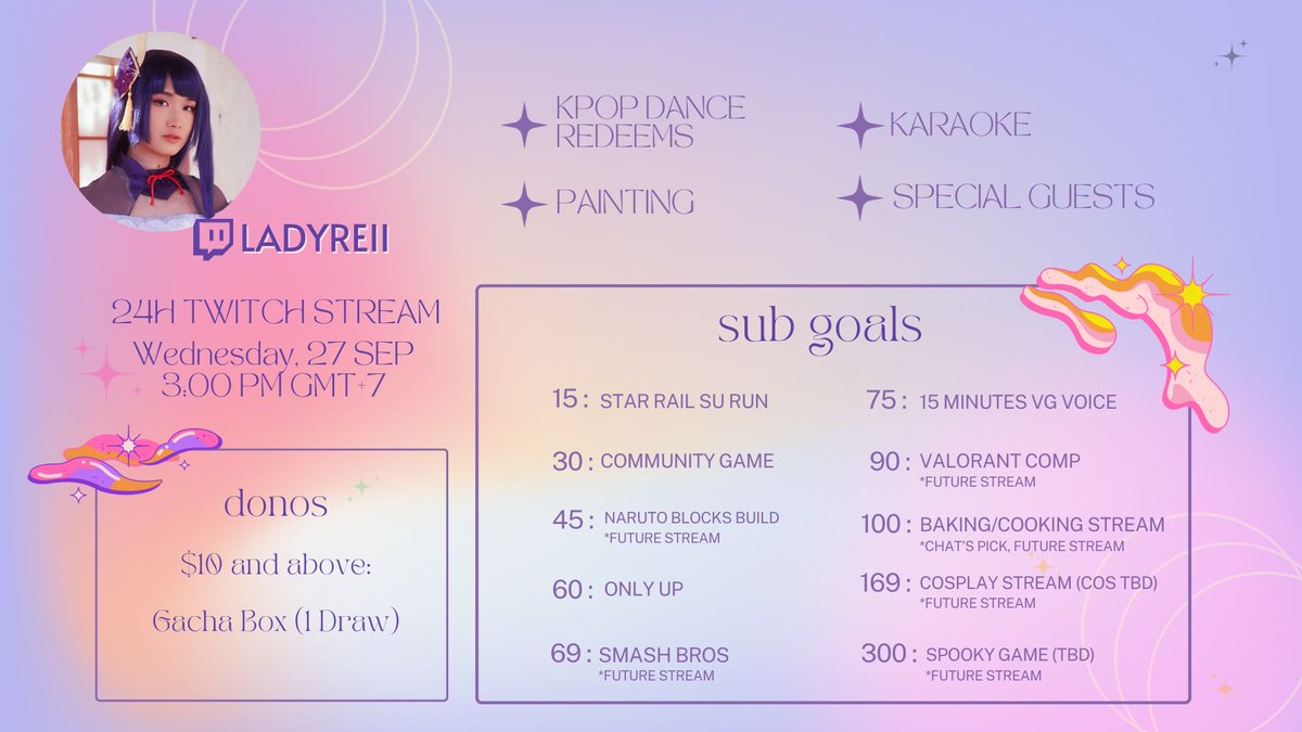 24 Hour stream today :) come say hi <3
twitch.tv/ladyreii