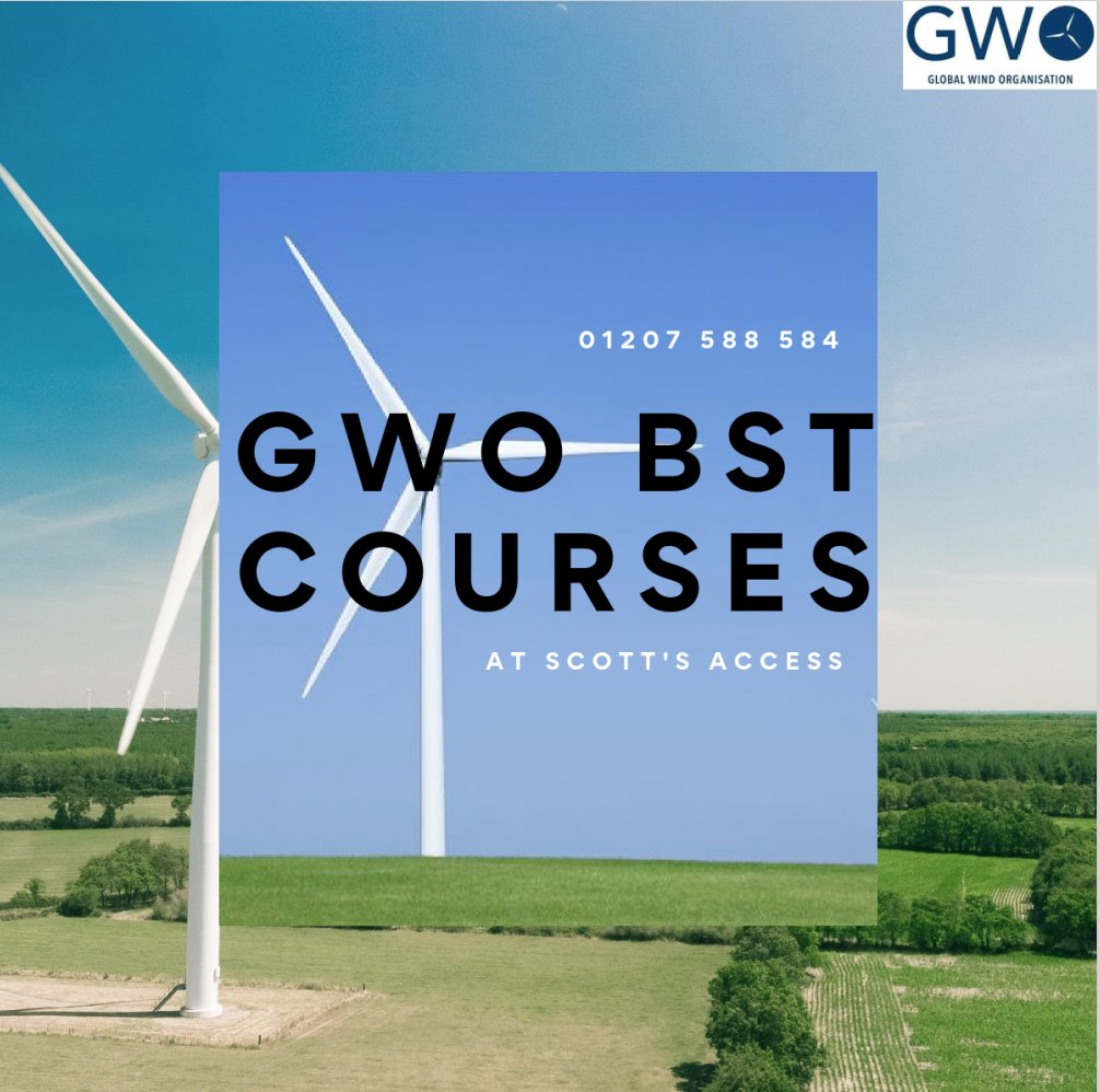 GWO BST &amp; BST Refresher Courses

Scott's Access can train you in Global Wind Organisation certification to work throughout the World in the Wind Industry. We are based in Consett, County Durham and offer both GWO &amp; IRATA Rope Access courses.

📷 scottsaccess.co.uk