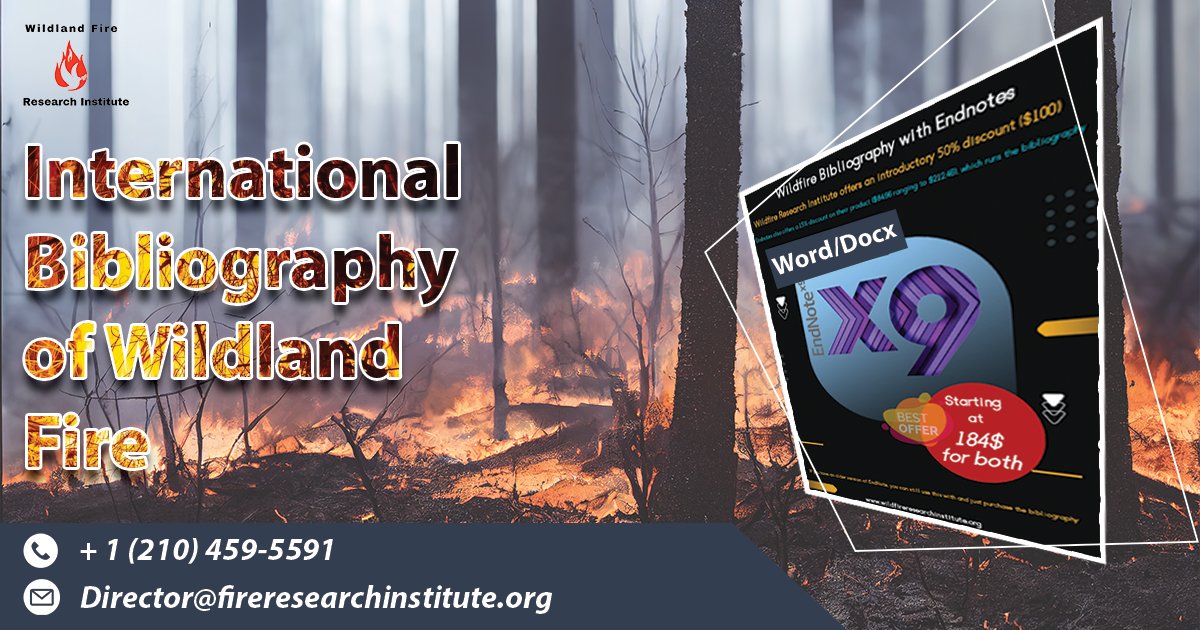ABWebTech's tweet image. International Bibliography of Wildland Fire
Our monthly bulletin, and you also have privileges to download a fresh version of the bibliography whenever you wish.
visit: wifri.org/product/intern…
#wildlandfire #wildlandfirefighter #wildland #bibliography #ecology #FireResearch