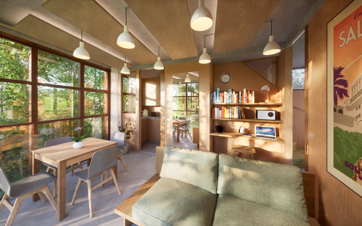 SlabDesignUnion's tweet photo. What! No plasterboard walls and ceilings! No laminate flooring! No recessed downlighters! No gloss finish kitchen! What’s going on here!
#smallsites #microliving #microhome #design #architect #resi #architecture https://t.co/NxA5Moq7ve