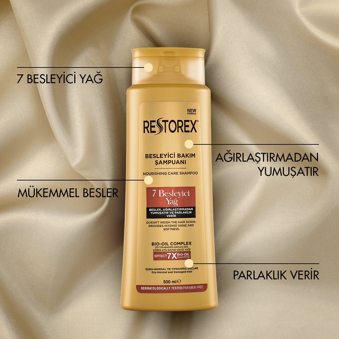 RestorexTr's tweet photo. Restorex Besleyici Bakım Şampuanı sana ve saçlarına muhteşem bir bakım sağlıyor🥰.

İçerdiği 7 özel besleyici yağ ile saçlarını kökten uca besleyecek, ağırlaştırmadan yumuşatacak ve parlaklık vermesine yardımcı olacaktır. 🤩! https://t.co/2OloRilR6k