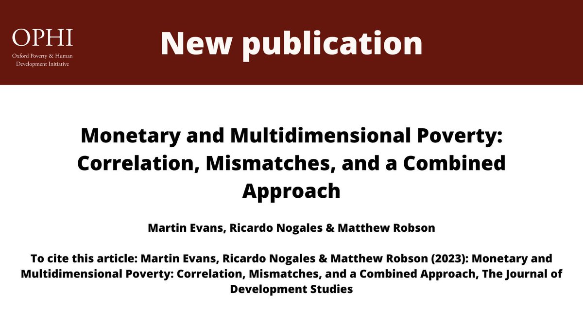 ophi_oxford's tweet photo. In this new paper in #JDevStudies, Evans, Nogales, and Robson study joint densities of monetary & multidimensional poverty using microdata from six countries - Bolivia, Brazil, Ecuador, Ethiopia, Ghana, and Uganda.
Read it here: https://t.co/j1VijoFBix
#PovertyData
@rnogales https://t.co/qbQpObSAI3