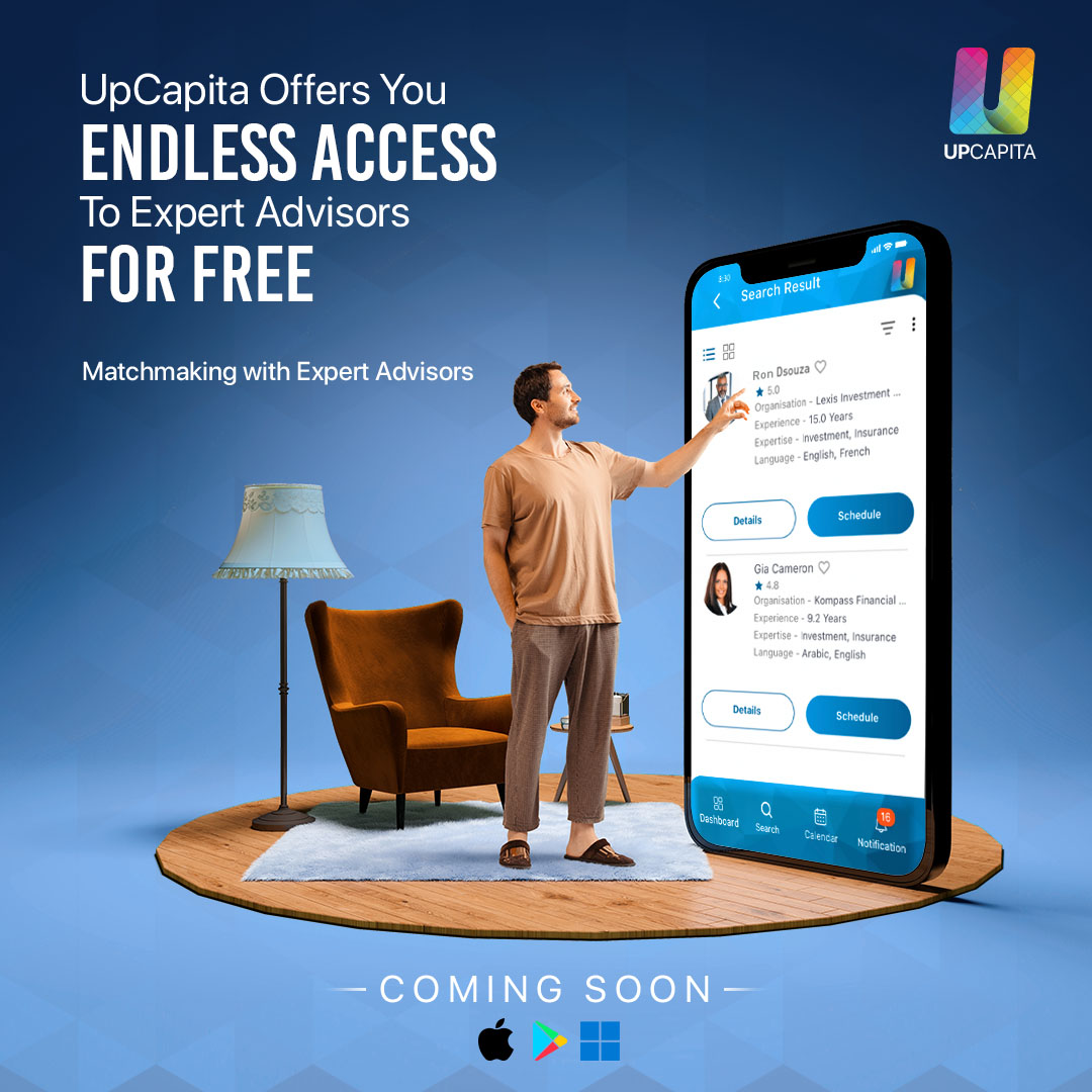 At UpCapita we believe that expert advice should be accessible to everyone. We act as matchmakers to help you find the right advisor for you, empowering you to make conscious decisions by providing you with unbiased, trusted advice.

#expertadvisor #UpCapita #launch #ComingSoon