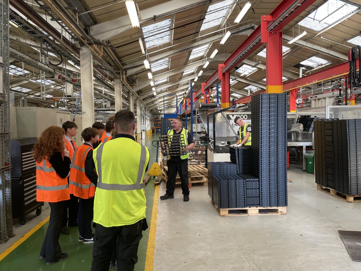 AmpCollSTEM's tweet photo. Year 11 Design and Technology students @AmpleforthColl  revising injection moulding during a detailed factory tour of Xandor/WHS Plastics in Pickering. https://t.co/0zqja6PxXL