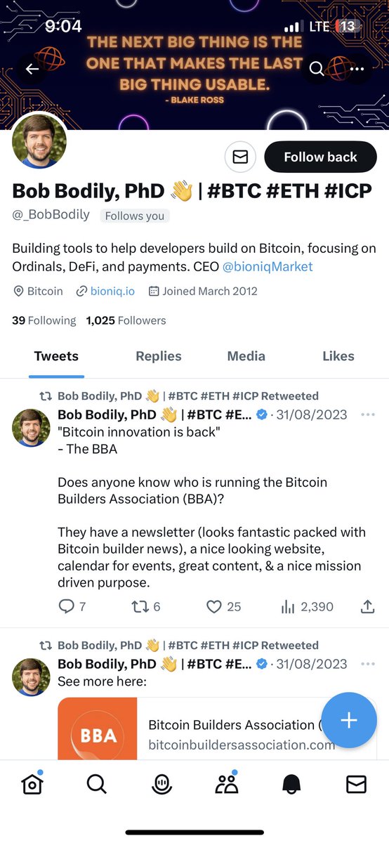 Hi #ICP community, this is a fake Bob Bodily account right?

Be cautions everyone!!!

<a href="/BobBodily/">Bob Bodily, PhD</a>