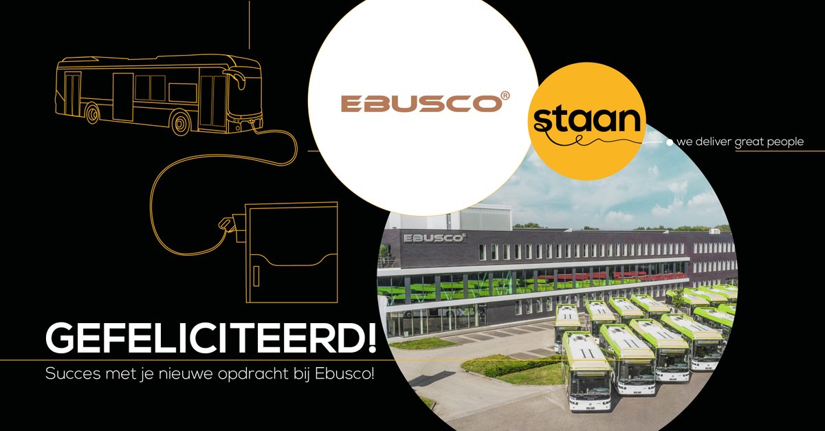𝐎𝐩𝐠𝐞𝐥𝐚𝐝𝐞𝐧 𝐛𝐢𝐣 <a href="/EbuscoBV/">Ebusco®</a>🚌⚡️
Er is een nieuwe financiële route uitgestippeld bij <a href="/EbuscoBV/">Ebusco®</a>! Arthur Beuger is begonnen als Senior Director Group Control en gaat zorgen voor de juiste weg naar succes. Namens Staan wensen wij je veel plezier in deze rol!
