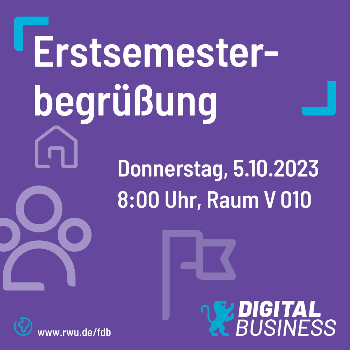 WIHRW's tweet photo. 👉Liebe Erstsemester im Fachbereich Digital Business,

👉am Donnertag den 5.10.2023 um 8:00 Uhr begrüßen wir Euch ganz herzlich.

👉Ihr bekommt einen Überblick über den Fachbereich und allgemeine Informationen zum Studium. https://t.co/FQr8V2P8Cg