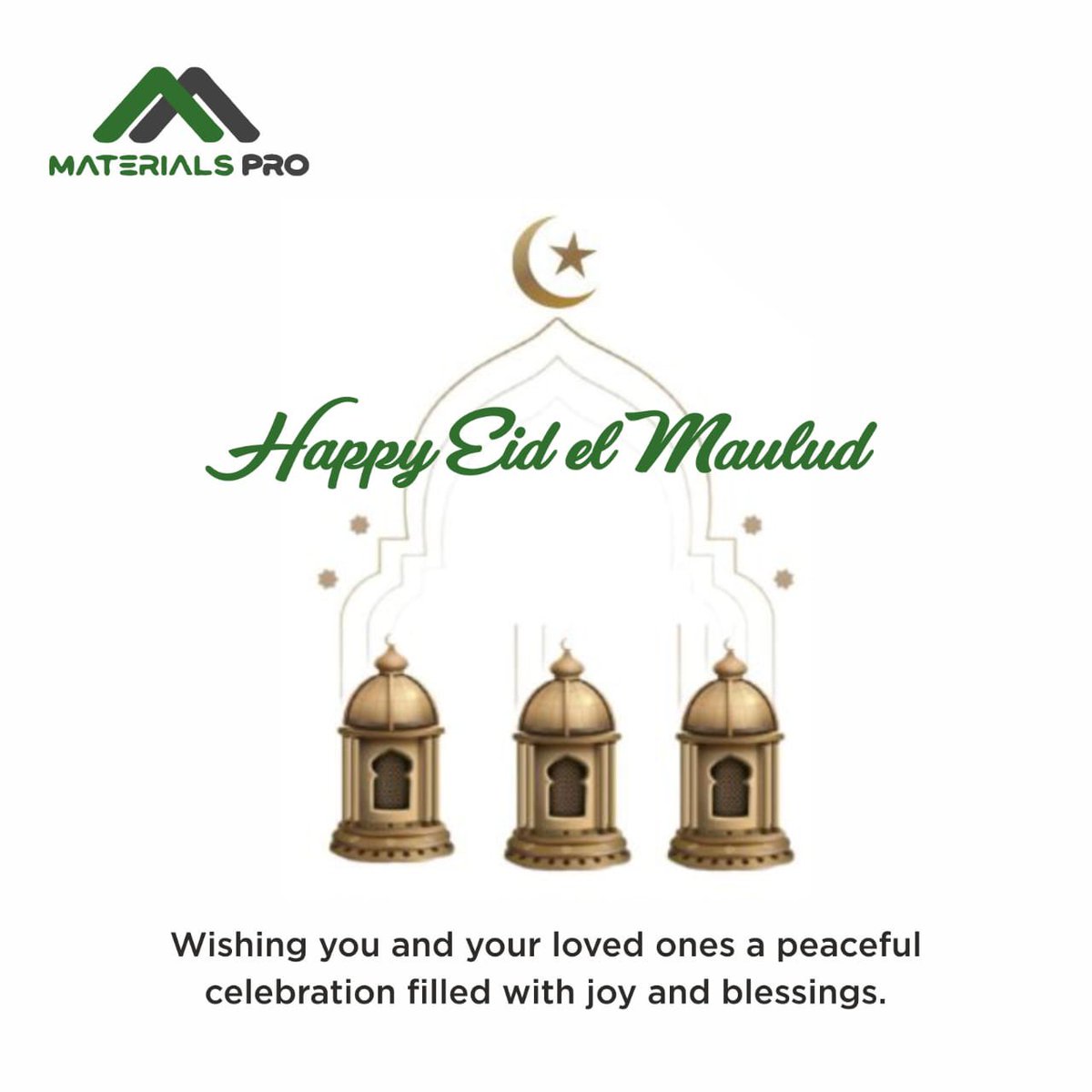 🌙 Wishing you a joyous and blessed Eid Maulud! 🕌
May this special day fill your life with love, happiness, and prosperity.

#eidmaulud #eidmaulud2023 #MaterialsPro