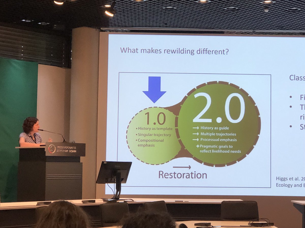 AlettaBonn's tweet photo. Fascinating #bioclim2023 keynote by Liesbeth Bakker @liesbethbakker on #rewilding for bringin nature back to #wetlands @BfN_de 🐟🐴 https://t.co/L6EC8gonBd