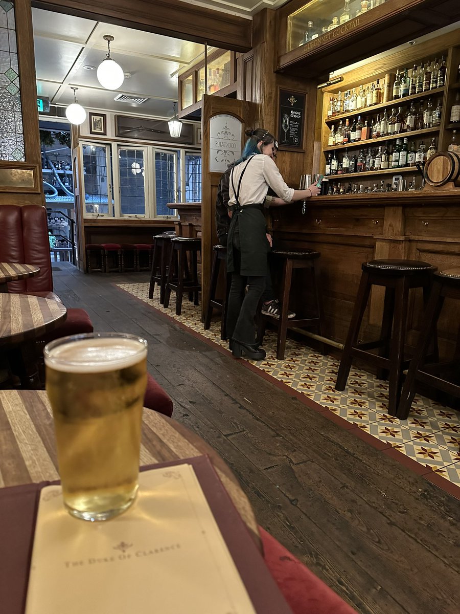 newietraveller's tweet photo. Enjoyed a few pints with @julesaj1 at the @dukeofclarence_ a hidden little 18th century style English Pub in heart of @cityofsydney CBD Nice way to spend a ‘hump-day’ afternoon #aussiepubs #englishpubs #beeroclock #humpday #caskales #cider #cocktails https://t.co/cb5HrHPA2w