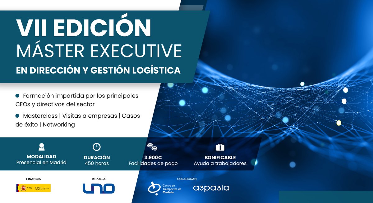 UNOlogistica's tweet image. ¡ABIERTO EL PLAZO DE CONVOCATORIA! |🎓𝗠á𝘀𝘁𝗲𝗿 𝗘𝘅𝗲𝗰𝘂𝘁𝗶𝘃𝗲 de UNO 𝗲𝗻 𝗗𝗶𝗿𝗲𝗰𝗰𝗶ó𝗻 𝘆 𝗚𝗲𝘀𝘁𝗶ó𝗻 𝗟𝗼𝗴í𝘀𝘁𝗶𝗰𝗮 | NOV 2023

¿Quieres aprender con los directivos más influyentes del sector #logístico? 

Infórmate 👉 lnkd.in/dBT5pcbz