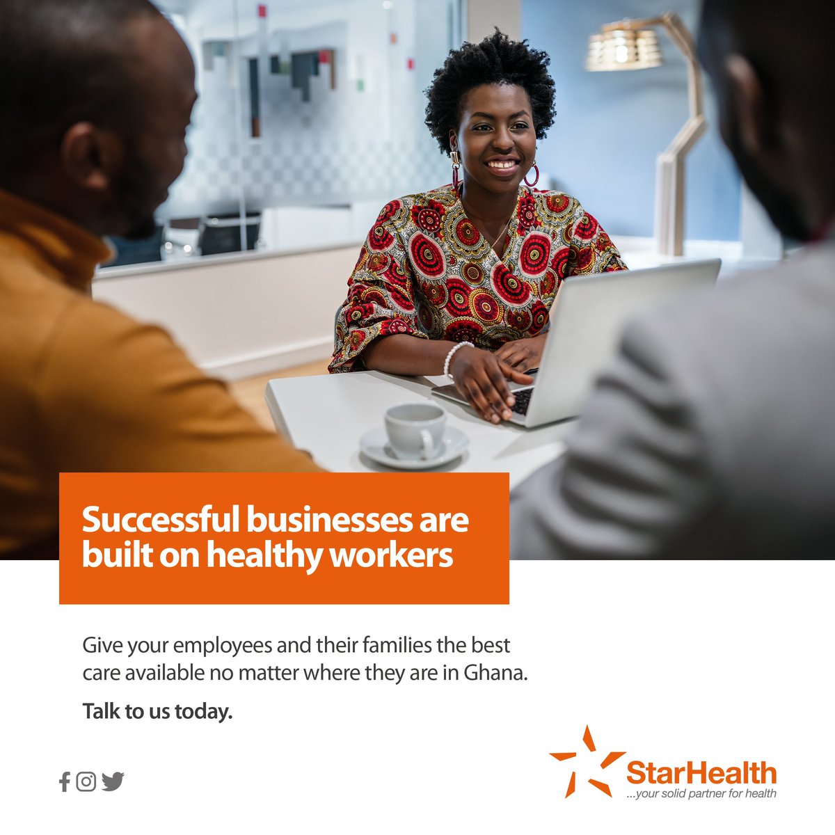 StarHealthGH's tweet photo. Regardless of size or location, we provide your business solid healthcare cover for your employees.

Talk to us today. 

#yoursolidpartnerforhealth https://t.co/zOWu9tFSYm