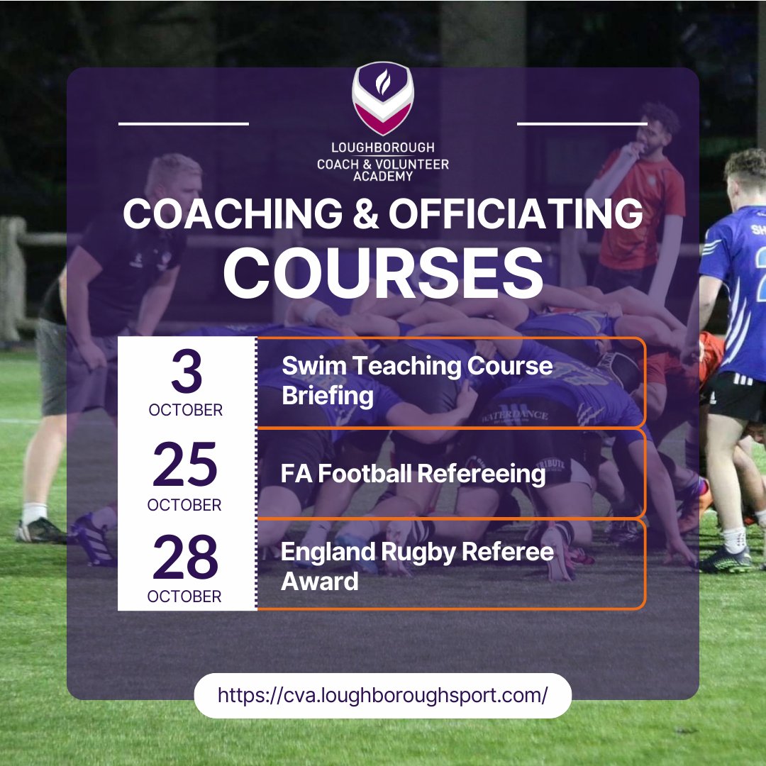 ❗ Upcoming Coaching and Officiating Courses ❗ At the start of this academic year the CVA are running a number of courses for our volunteer workforce in coaching and officiating. For more information on how to sign up, head to the CVA Portal.