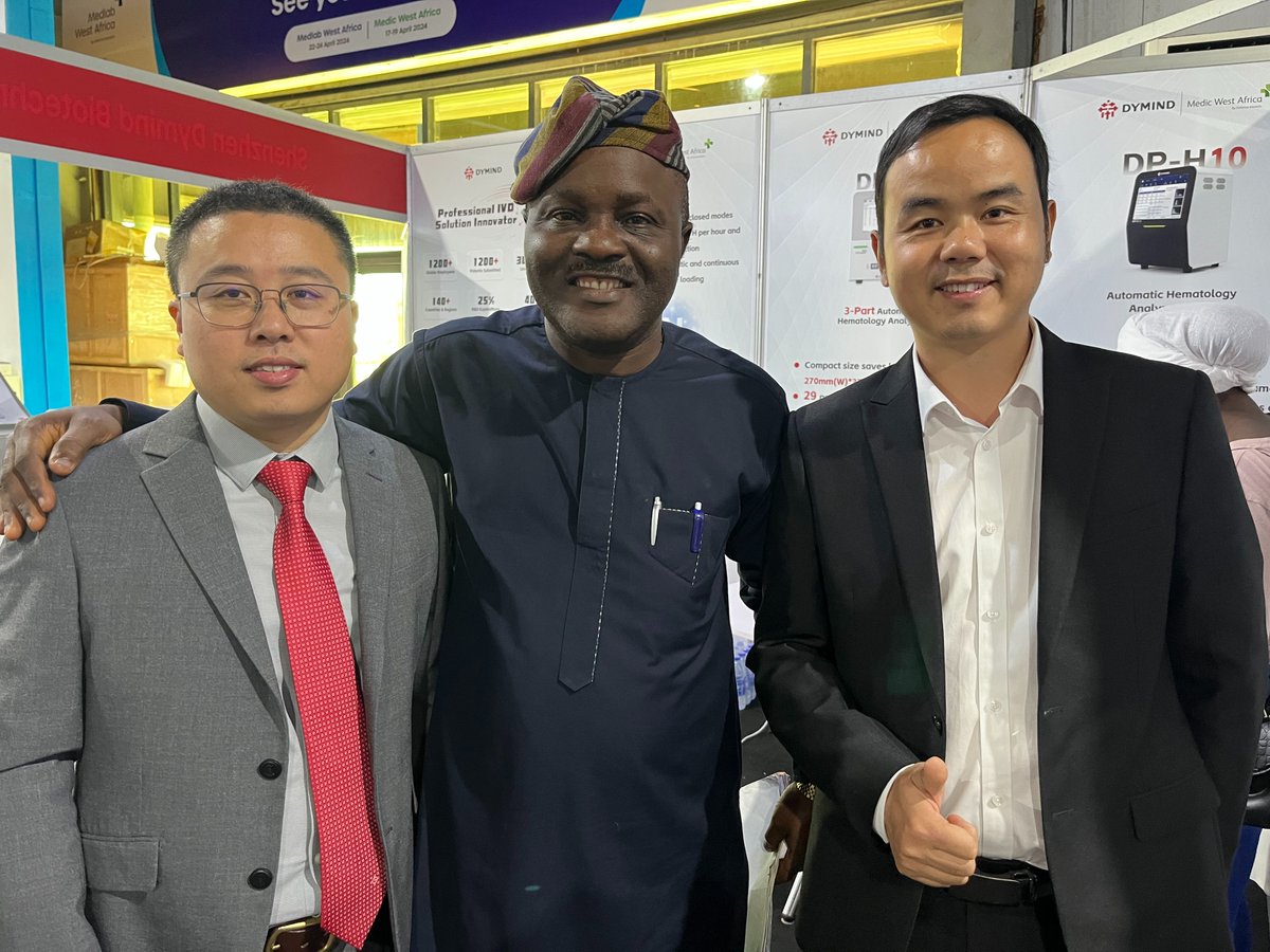 DymindBiotech's tweet photo. The first day at the Medic West Africa exhibition. We're really excited to be showcasing the new mini 3-part hematology analyzers #DH22 and #DH20 to all attendees! Looking forward to see you at our booth 2C.40.
#Dymind #MedicWestAfrica https://t.co/No3ulgqyB6