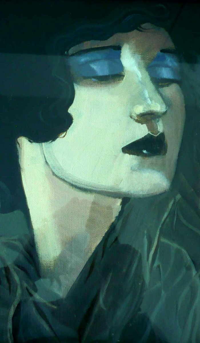 Blue Eyeshadow popped up from 2012☆ I might revisit as a limited ed☆ @waspsstudios
@Creative_Ren @createpaisley       #jazzage #deco #flappers #oiloncanvas #rocksmoore #painter  ☆