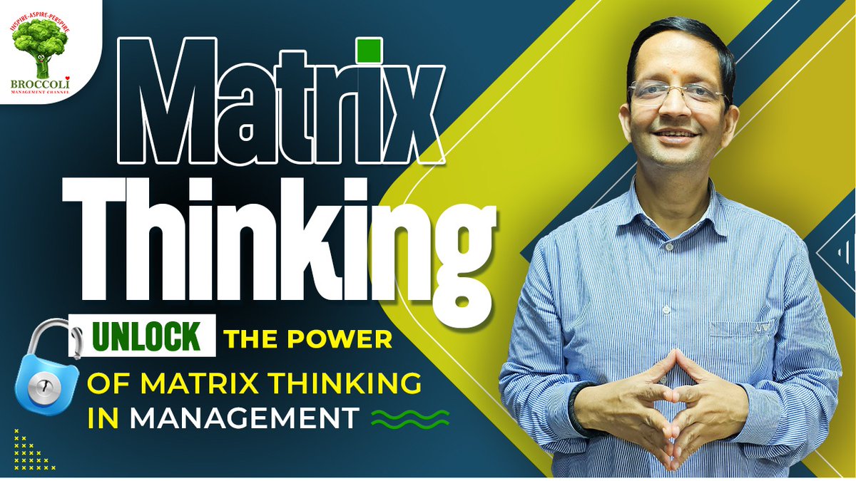 Matrix Thinking - Unlocking the Power of Matrix Thinking: A Decision-Making Game Changer

Youtube Link: youtu.be/2ackCOjGQ3U
  For Details Contact us +91-9565574422 #MatrixThinking #DecisionMaking #ManagementTip #BusinessStrategy #MatrixMindset #StructuredThinking