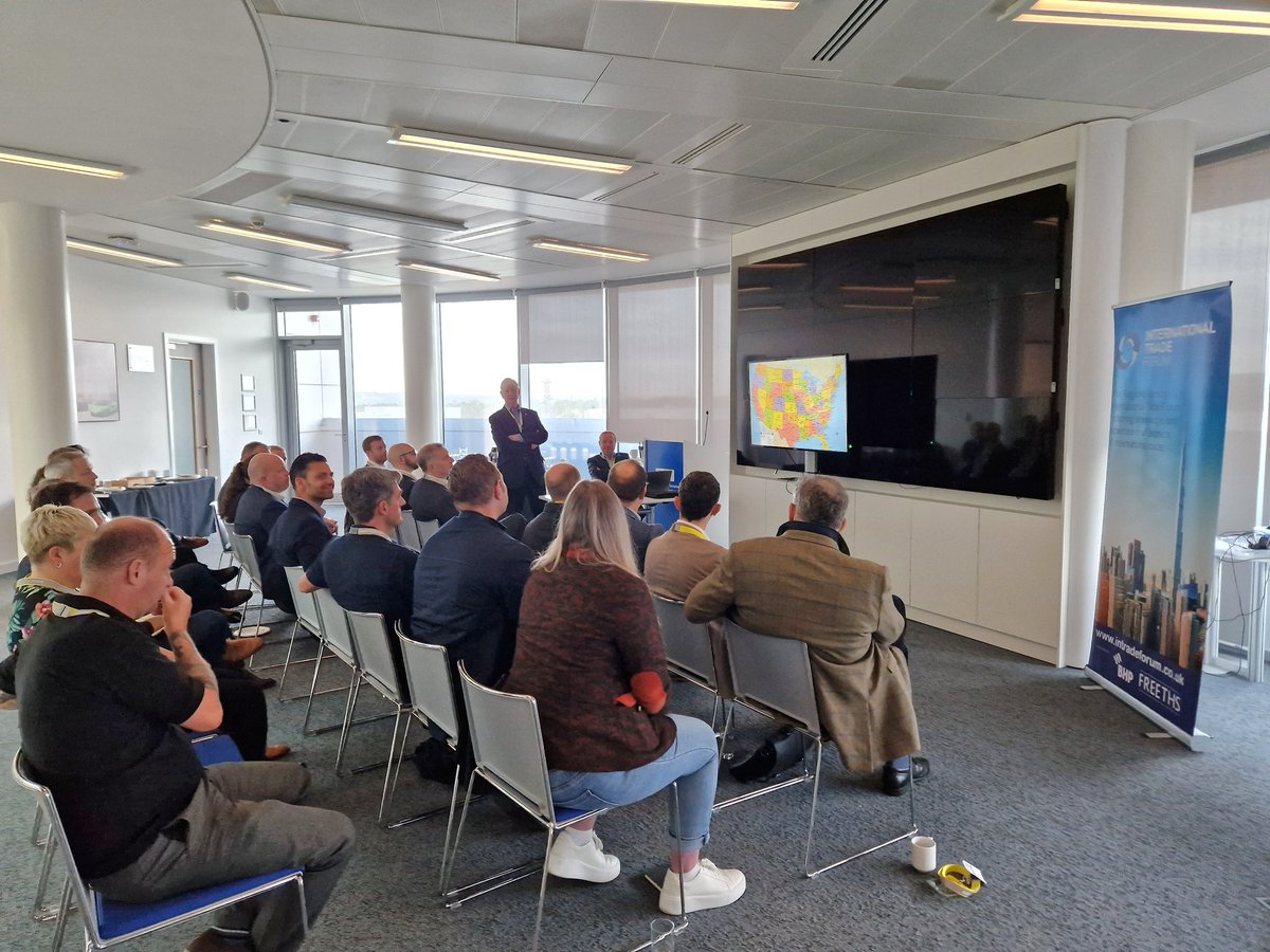 Intradeforum's tweet photo. A good turnout for our Focus on North America event this morning at Factory 2050. @AMRC #ukmanufacturing #Internationaltrade https://t.co/FdQsHZHv6m