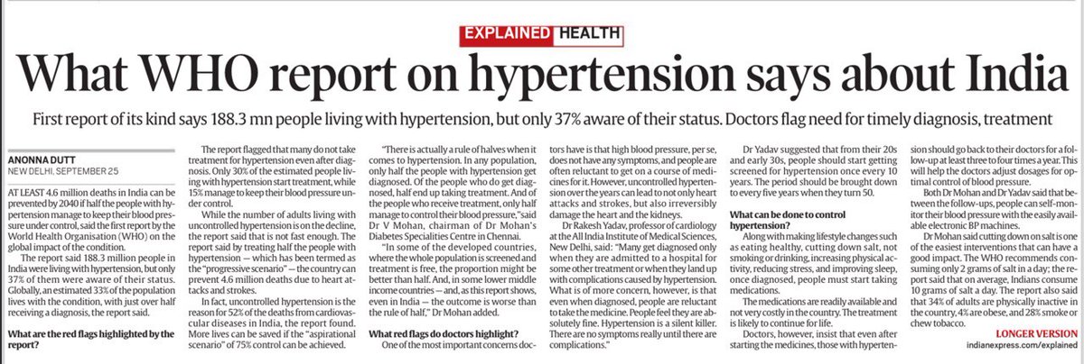 This_s_Sundar's tweet photo. Silent killer in India - Hypertension and related cardiovascular problems

#UPSC #GS3_Mains  #ScienceNtech
#Prelims2024 #WHO_Report #hypertension https://t.co/6FExfRmXa3