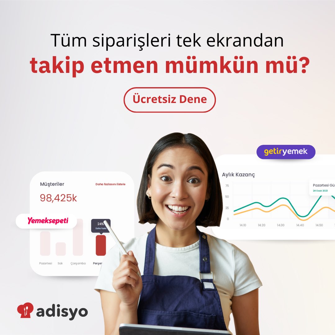 Adisyo ile tüm siparişler tek ekranda! 🖥️🔗 

#yemeksepeti #getir #trendyol #adisyo #paketservis #migrosyemek #fuudysipariş #fuudyyemek