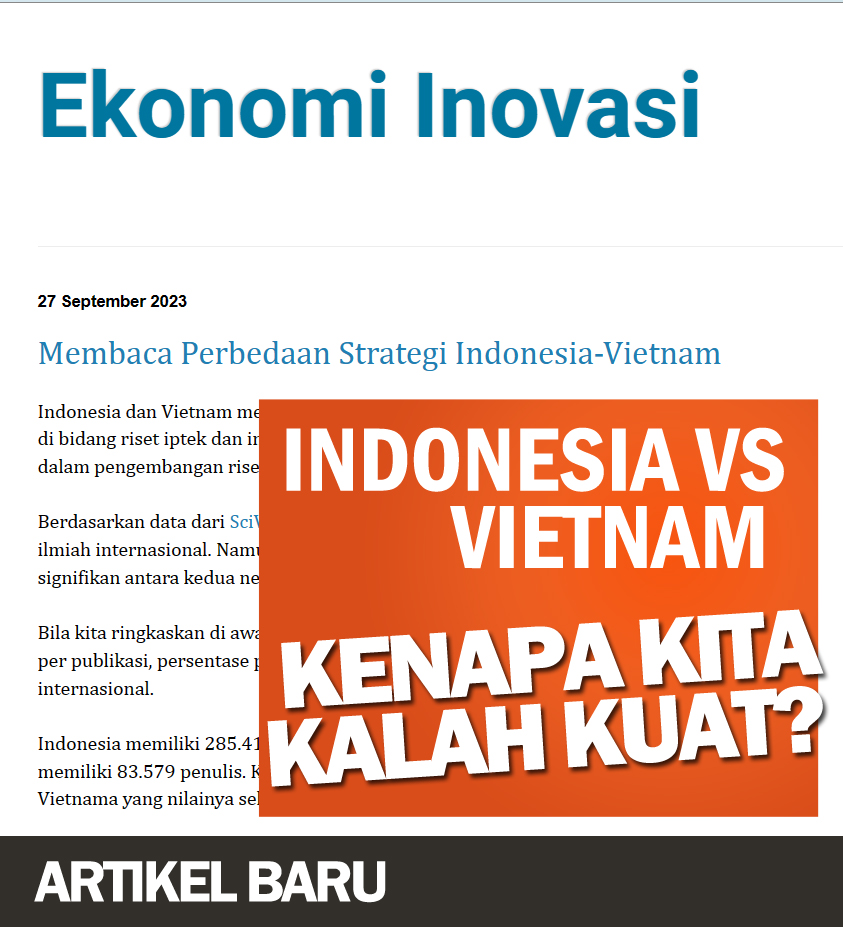 af_manurung's tweet photo. Indonesia kalah dari Vietnam dalam riset teknologi? Ini alasannya!

https://t.co/ynjaMuZgN3 https://t.co/ZMmqucl529