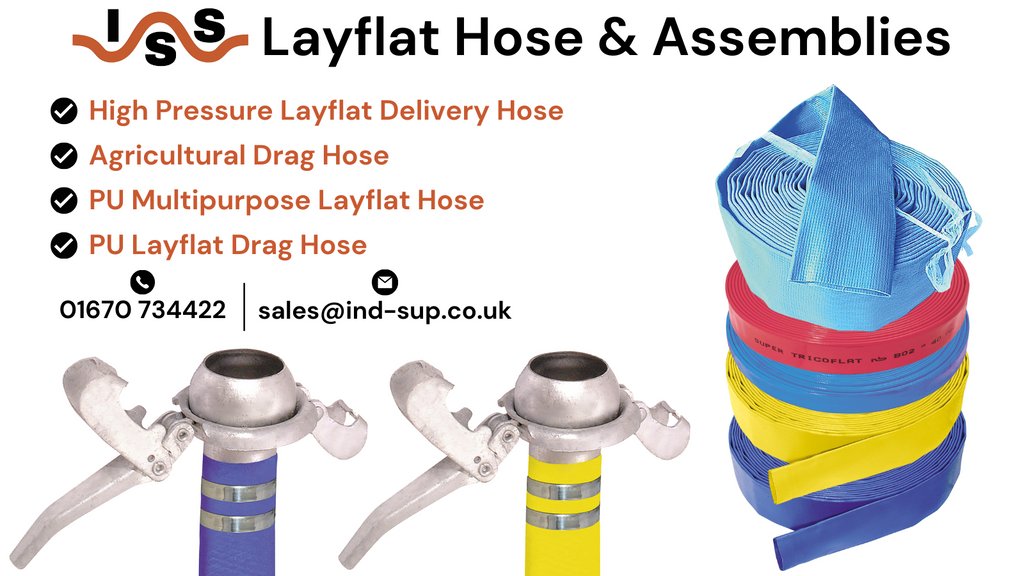 ISS can supply layflat hose in a range of colours, lengths, working pressure bars and outside diameters from leading brands.

For orders or enquiries, please contact us.

#industrialhose #irrigationsystems #watertransfer #floodwater #construction #wastewater #civilengineering