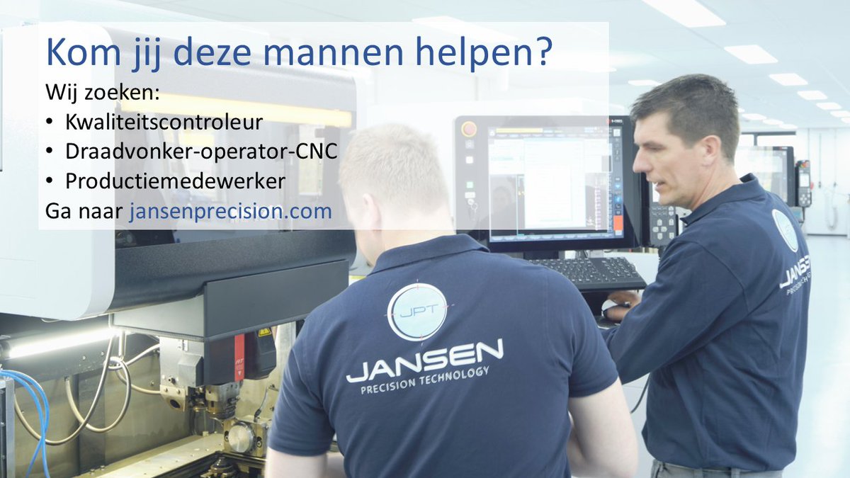Wij zijn op zoek naar medewerkers: Techniek en fijnmechanica in de #achterhoek. Iets voor jou? Kijk snel hier: jansenprecision.com/over-ons/#vaca…