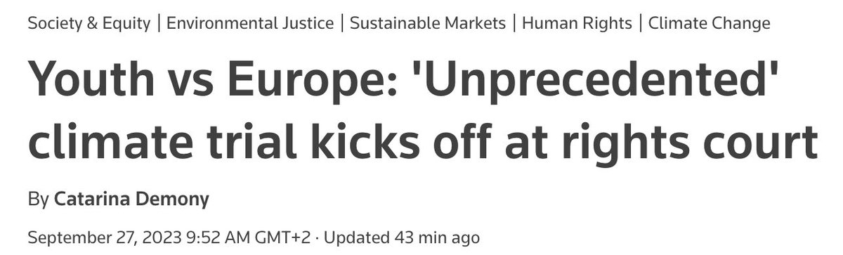 Today, the European Court of Human Rights will hold the largest ever climate trial. Six youth from Portugal (<a href="/Y4CJ_/">Youth4ClimateJustice</a>) have filed a lawsuit against 33 European governments. It is already historic. #WeAreWatching today, international courts must deliver on climate justice.