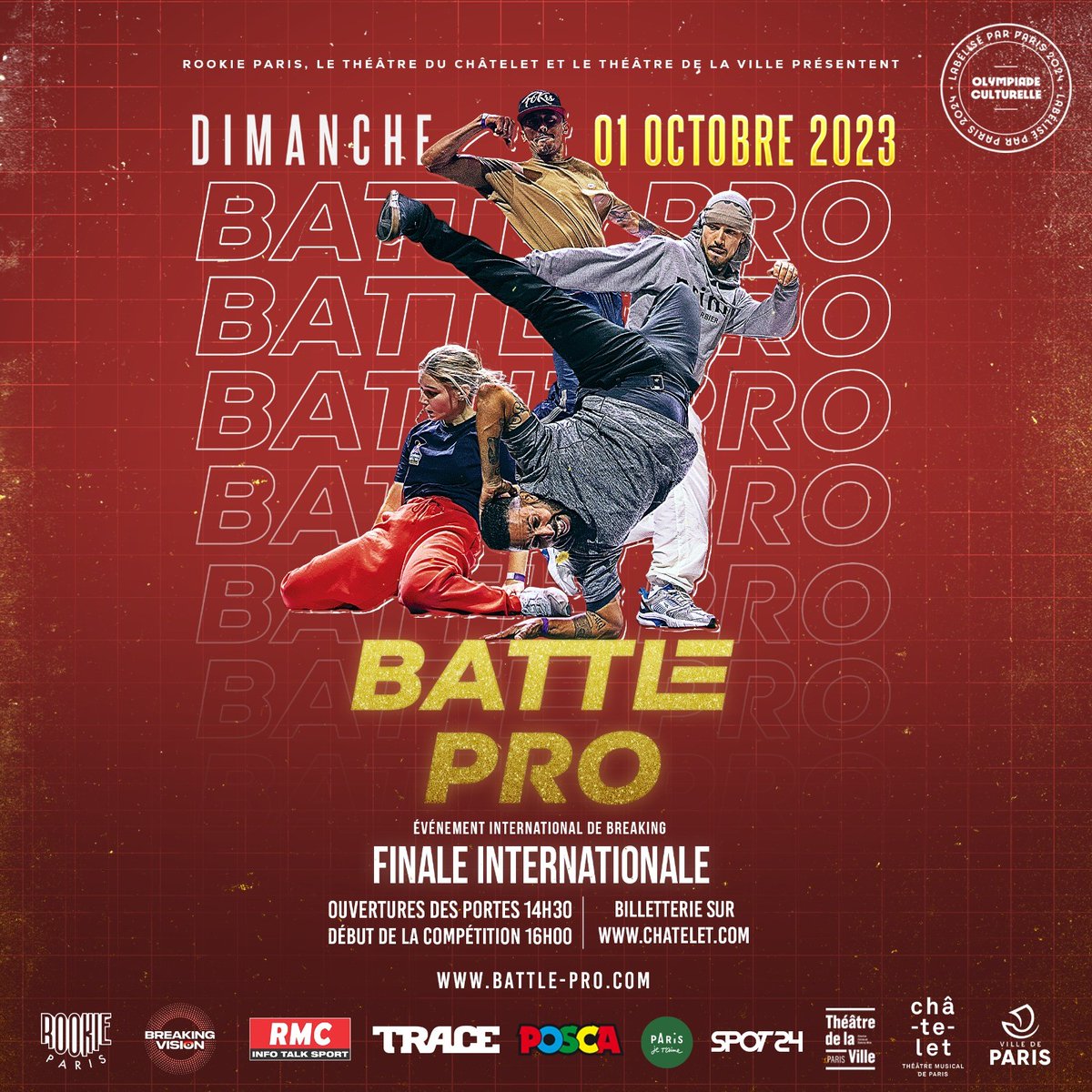 <a href="/BattleProEvent/">Battle Pro</a> revient ce dimanche à #Paris pour l'une des plus grandes compétitions internationales de break ! Réservez vos billets 👉linktr.ee/battlepro 🤸‍♀️