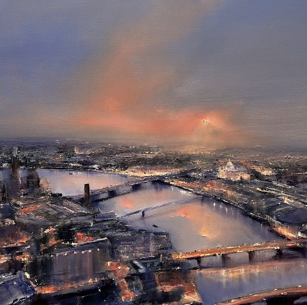 suchisart's tweet photo. This is #London at Twilight, part of the @art4youthlondon exhibition in support of @UKYouth opening @mallgalleries 2-6 October  @PaintingsLondon @IlluminatedRiv tickets https://t.co/DlC5jx7LYY https://t.co/IrSsVqS8Da