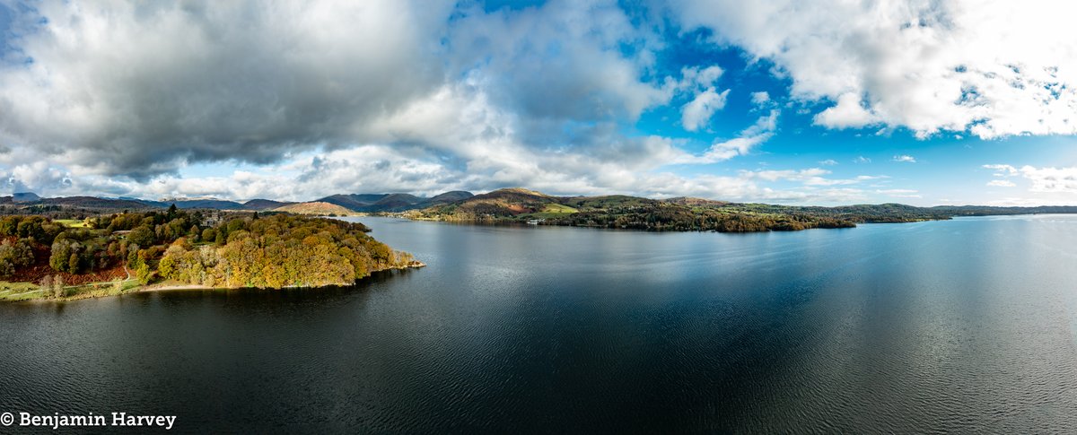 A panorama from Lake Windermere, Lake District, Cumbria 
. 
. 
#Lakedistrict #TheLakes #panorama #DJI #Mavic #pano #lake #Cumbria #Drone #adventure