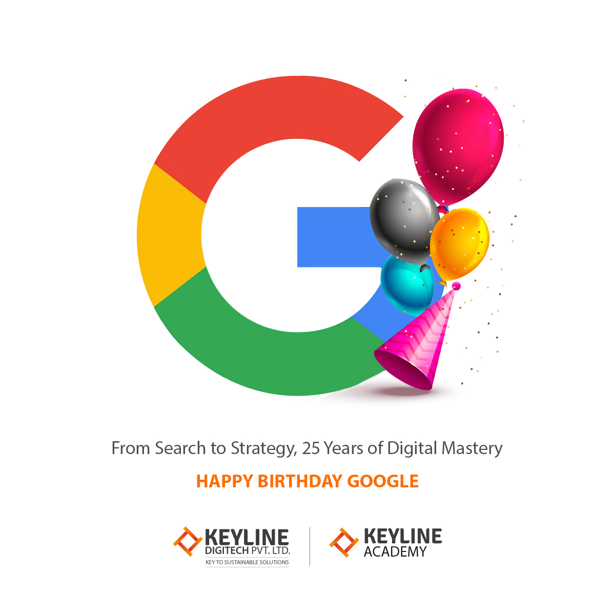 KeylineDigiTech's tweet image. 🎉 Cheers to 25 years of innovation and limitless possibilities, Google! 🌟 Here&apos;s to another quarter-century of shaping the digital landscape. From Keyline DigiTech to @Google, Happy 25th! 🎂🚀

#Keylinedigitech #TeamKeyline #25years #happybirthday #google #googleindia