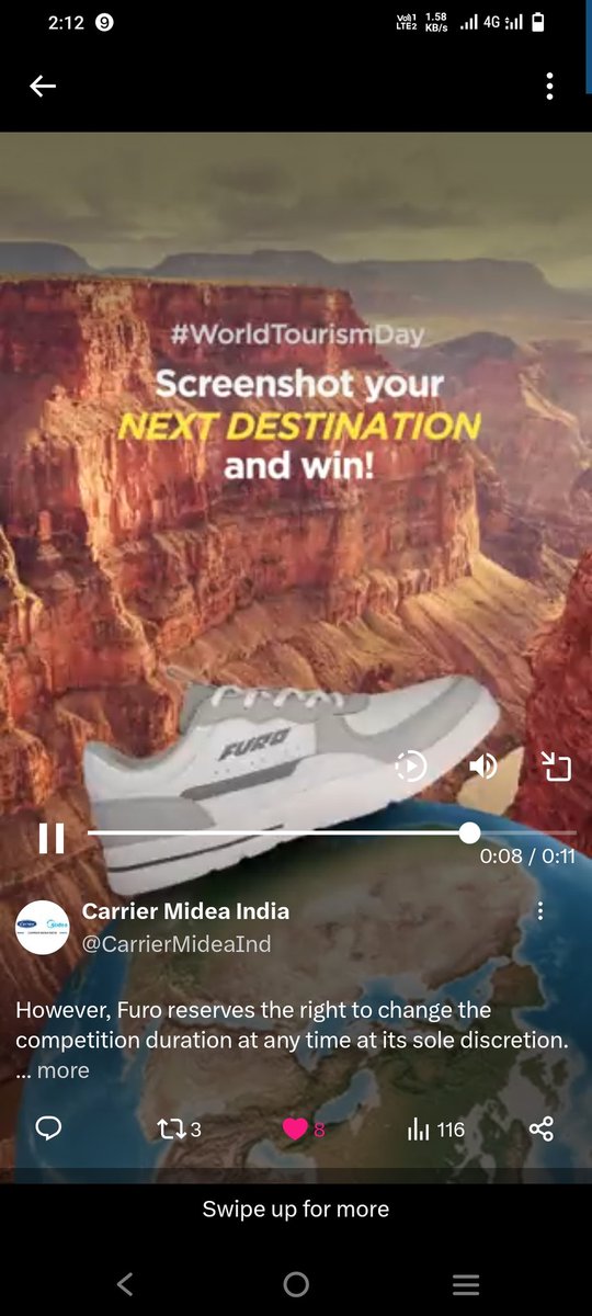 ArshilS72216755's tweet photo. my favourite destination is Ladakh.
#Contest #WorldTourismDay #Furo #GotFuroGotGrip #FUROSports #Grip #Rebound #Footwear #RunningShoes #WalkingShoes #Sneakers #Shoes #Comfort #LifeSituations
@furosports
Tag. @AmarjeetMarwaha @gurgaon_rangers @cool_bindra @TheDataAnalyser https://t.co/BcTEEsS0Sy
