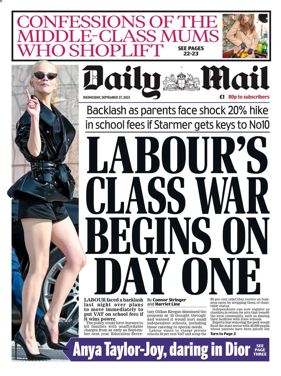 FRONT COVER: Why would you want a new class war when we've had a perfectly good one going for the last thirteen years?