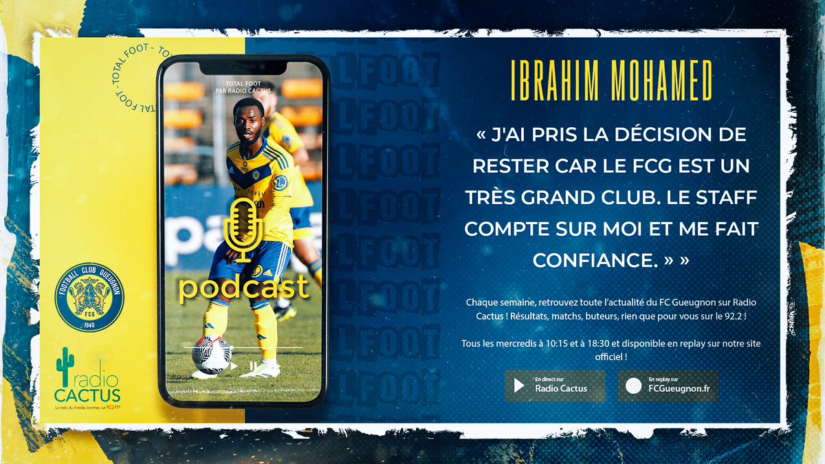 FCGueugnon_Off's tweet photo. 🟡🔵 #TotalFoot | 🎙️ 𝗜𝗯𝗿𝗮𝗵𝗶𝗺 𝗠𝗼𝗵𝗮𝗺𝗲𝗱 : « J'ai pris la décision de rester car le FCG est un très grand club. Le staff compte sur moi et me fait confiance. »
🔎 Découvrez son interview complète sur : https://t.co/cm66xzmjNy https://t.co/s6OTouX3fS