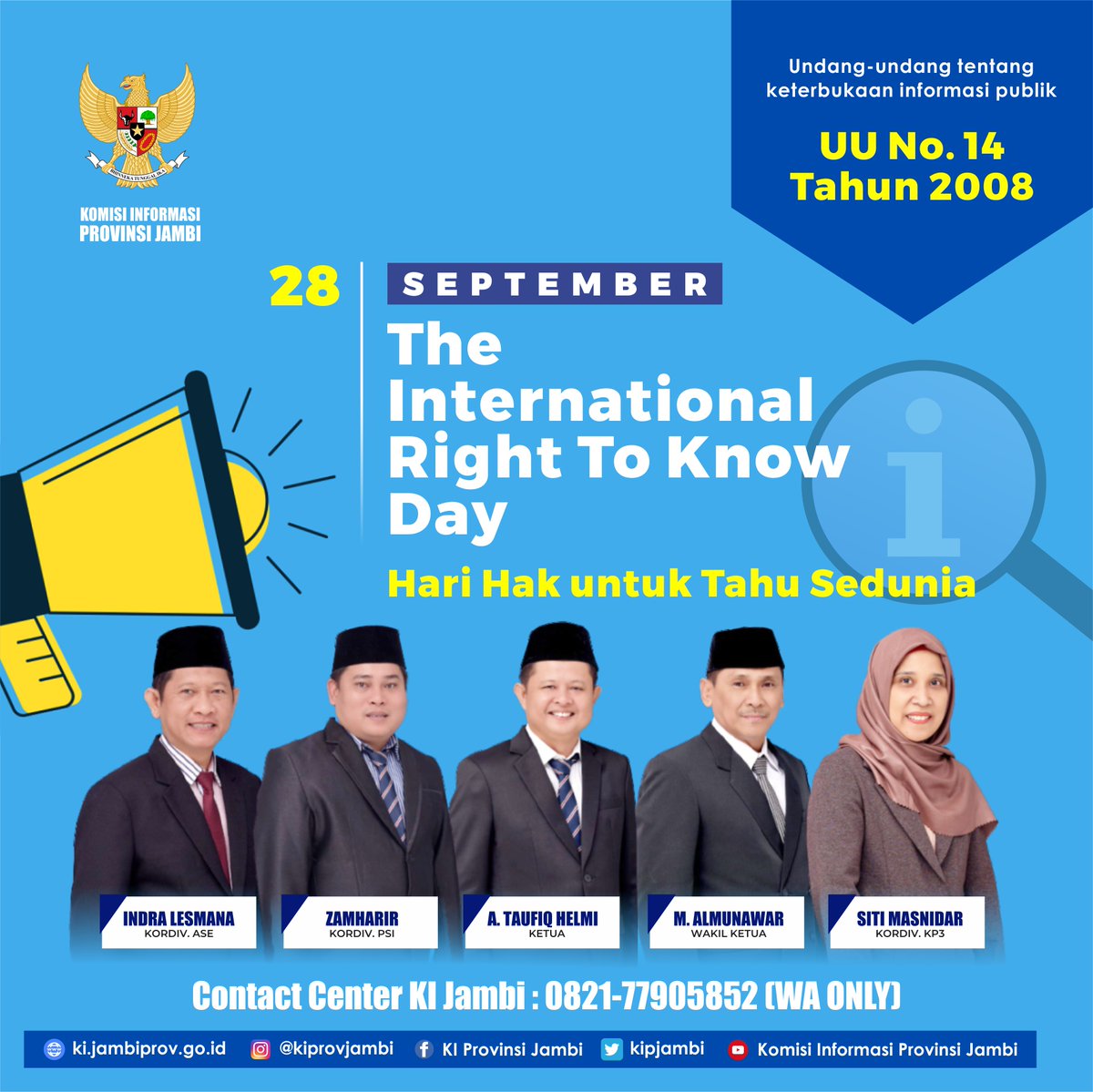 KIP_Jambi's tweet image. Selamat hari hak untuk tahu sedunia

#KIpusat #komisiinformasi #Jambi