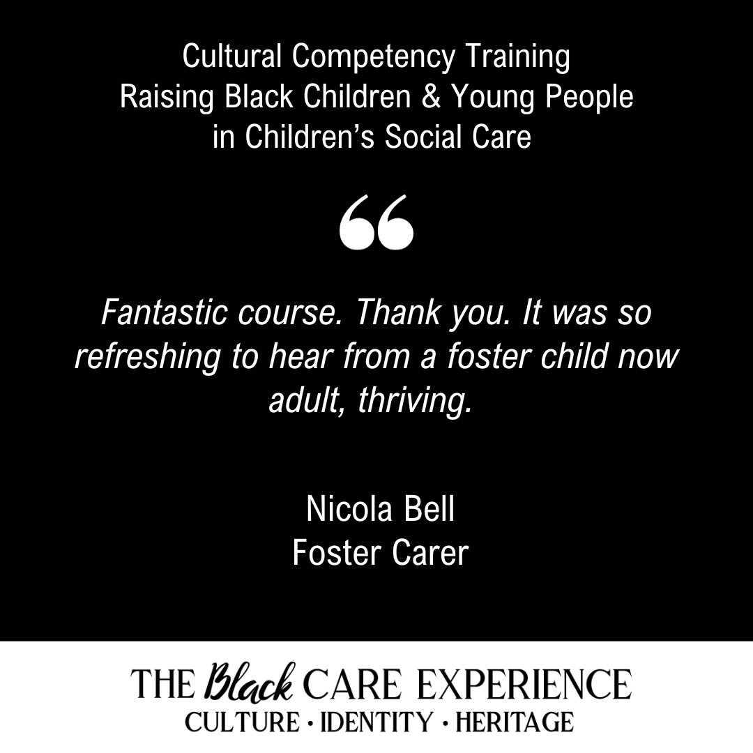 Cultural Competency Training: Raising Black Children and Young People in Children’s Social Care

💫Our In-house Pop Up Training Event💫
#Feedback
#ChildrensSocialCare
#Culture
#Identity
#Heritage
#Legacy
#TheBlackCareExperience

Website➡️ theblackcareexperience.co.uk