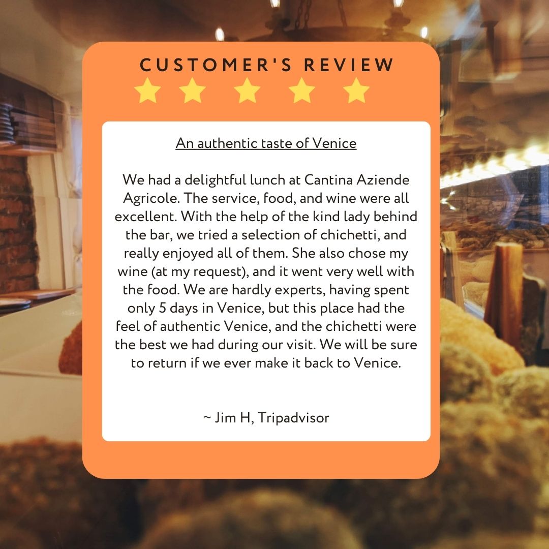 AziendeCantina's tweet photo. Un'altra bella recensione! / Another beautiful review! / Encore une superbe critique !

#cantinaaziendeagricole #bacaro #bar #osteria #venezia #venice #venise #베니스 #venicefood #bacaroveneziano #bacarivenezia #cicchetteria #bacarotour #cicchettitour #foodtour #spritz #aperitivo https://t.co/zlNH0fl9nu