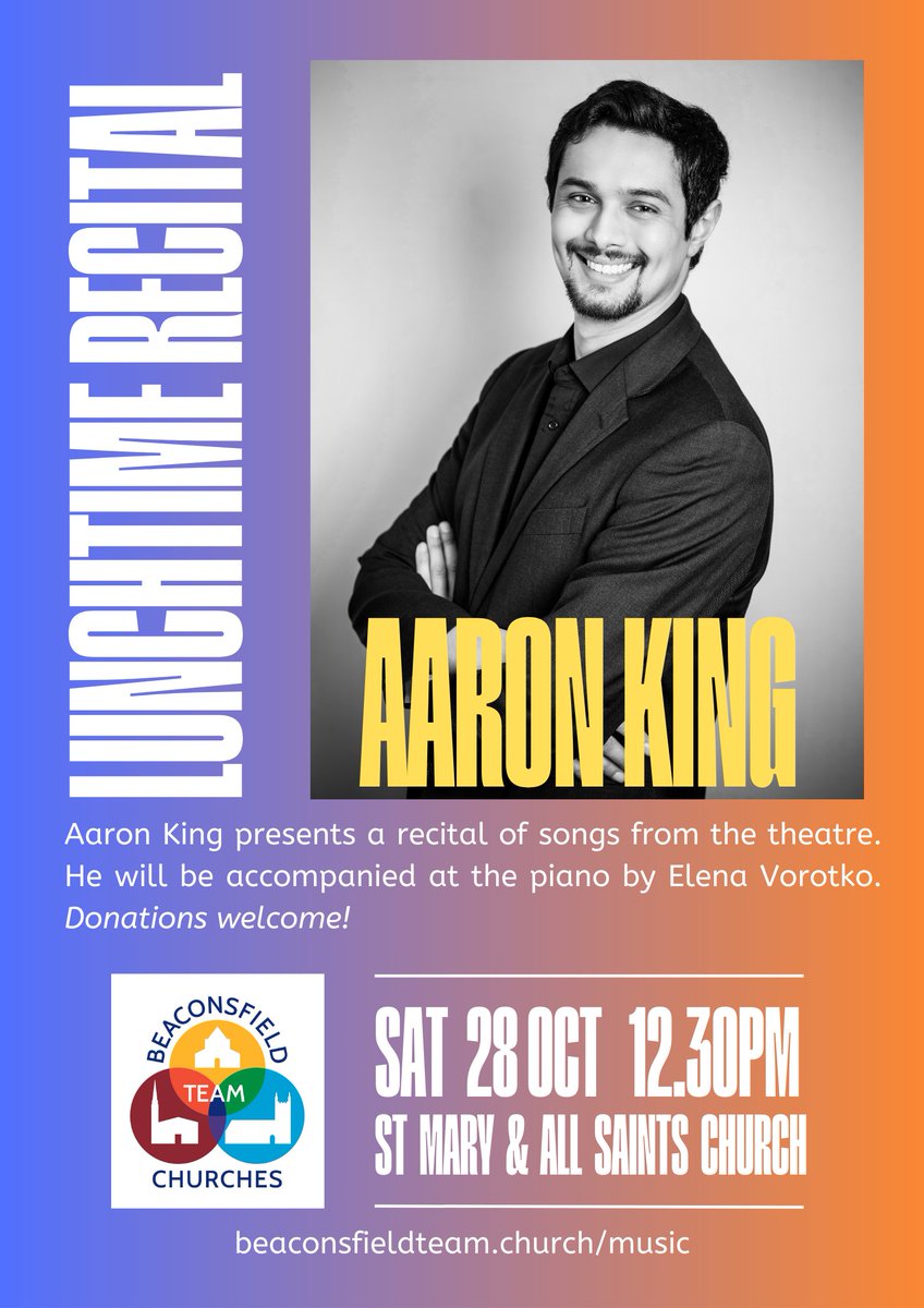 If you're enjoying our Saturday lunchtime recital series, our next concert features our own Music Director, Aaron King! #beaconsfield #music #recital #churchlife