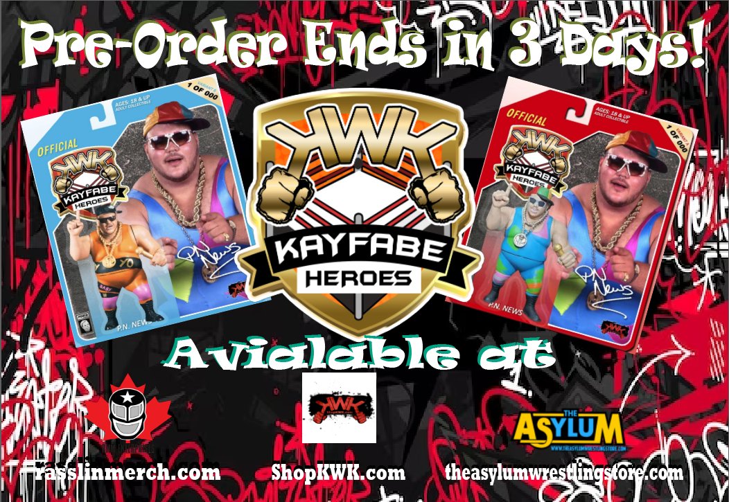 JUST 3 MORE DAYS! Don't miss out your last chance to pre-order KWK Kayfabe Heroes Series 1 PN News figures! Pre-order ends September 30th! #wwfhasbro #hasbrowwf #wwfhasbrofigures #hasbrowwffigures #wcwgaloob