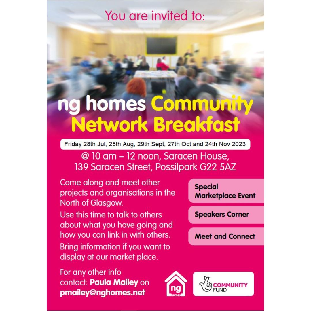 Our community networking breakfast is THIS Friday 29th September.

Come along for 10am - enjoy a spot of breakfast, a cuppa and a chance to learn more about what's going on in your local community.

Details for more info below 👇