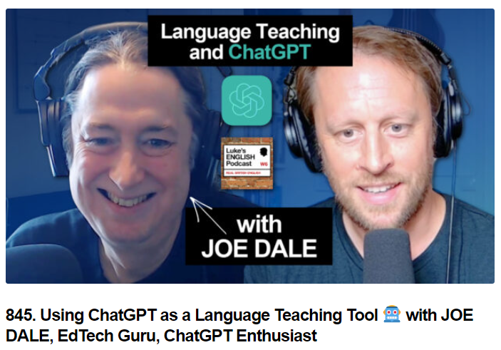 Joe Dale (@joedale) on Twitter photo Delighted my chat with <a href="/EnglishPodcast/">Luke Thompson</a> is now live! It's all about game-changing language learning and teaching tools! Dive into the world of ChatGPT, Chrome extensions, YouTube summaries and more. We can't wait to hear your feedback! #mfltwitterati teacherluke.co.uk/2023/09/27/845… Delighted my chat with <a href="/EnglishPodcast/">Luke Thompson</a> is now live! It's all about game-changing language learning and teaching tools! Dive into the world of ChatGPT, Chrome extensions, YouTube summaries and more. We can't wait to hear your feedback! #mfltwitterati teacherluke.co.uk/2023/09/27/845…