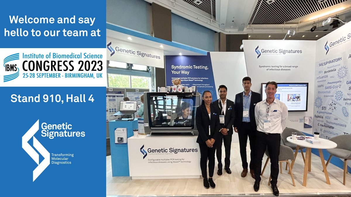 GeneticSig's tweet image. We are having a great time at IBMS Congress sharing insights &amp;amp; experiences in the world of biomedical science. Stop by stand 910 &amp;amp;  for more info on how your lab can utilise 3base™ EasyScreen™ solutions for #syndromic infectious disease testing. #IBMS2023 #3base #MDx #UKhealth