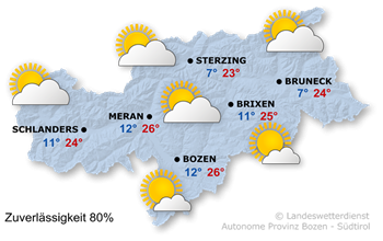 wetter.provinz.bz.it
Wetter morgen: Sonne und Wolken