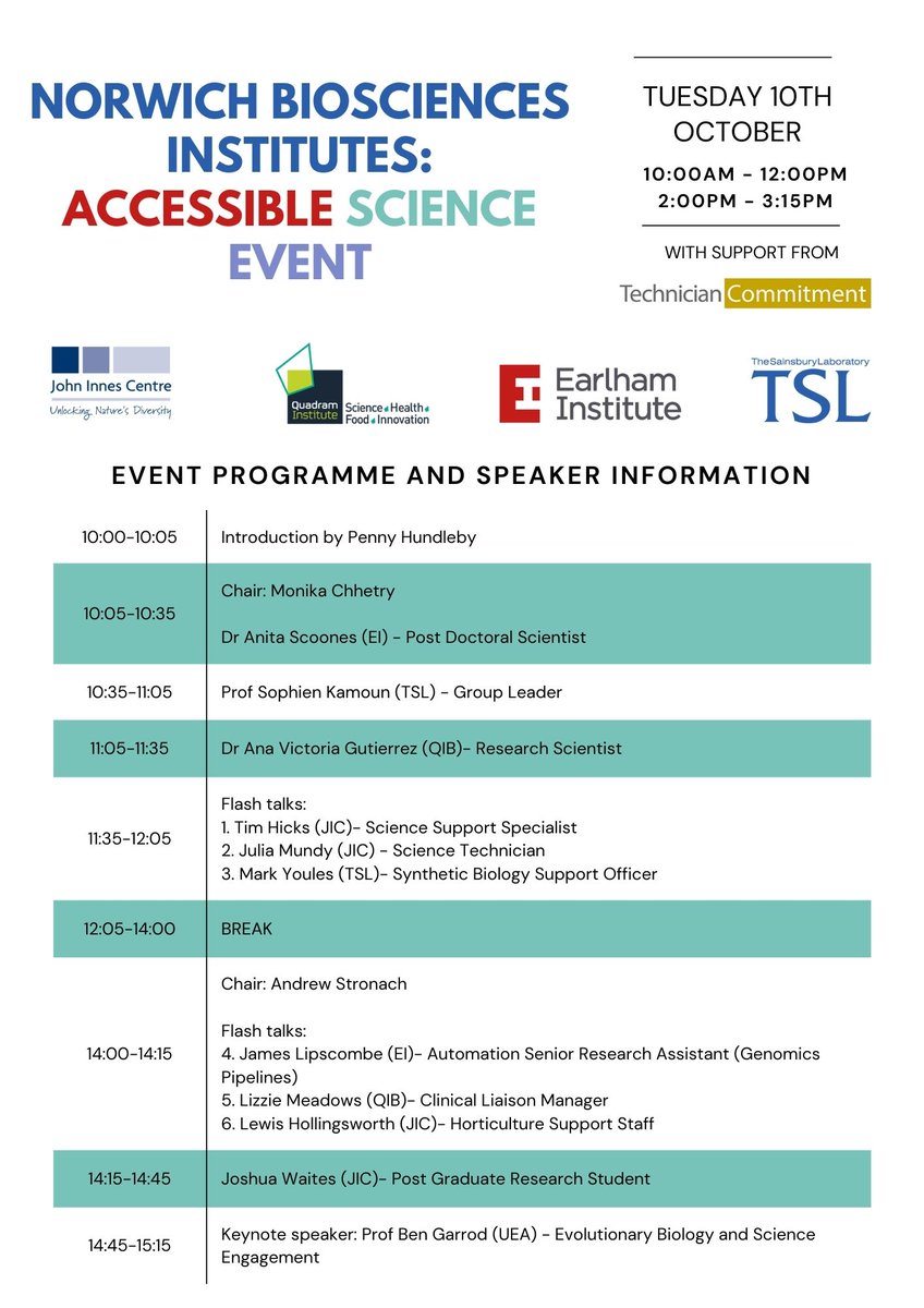 John Innes Centre (@johninnescentre) on Twitter photo Our NBI Accessible Science Event in collab with <a href="/TheQuadram/">Quadram Institute</a>, <a href="/EarlhamInst/">Earlham Institute</a> and <a href="/TheSainsburyLab/">The Sainsbury Laboratory</a> will also feature speakers such as @AnitaScoonesPGR, <a href="/KamounLab/">Sophien Kamoun</a>, Dr Ana Victoria Gutierrez, Tim Hicks, <a href="/julia_mundy/">Julia Mundy</a>, Mark Youles, James Lipscombe, Lizzie Meadows & Lewis Hollingsworth Our NBI Accessible Science Event in collab with <a href="/TheQuadram/">Quadram Institute</a>, <a href="/EarlhamInst/">Earlham Institute</a> and <a href="/TheSainsburyLab/">The Sainsbury Laboratory</a> will also feature speakers such as @AnitaScoonesPGR, <a href="/KamounLab/">Sophien Kamoun</a>, Dr Ana Victoria Gutierrez, Tim Hicks, <a href="/julia_mundy/">Julia Mundy</a>, Mark Youles, James Lipscombe, Lizzie Meadows & Lewis Hollingsworth