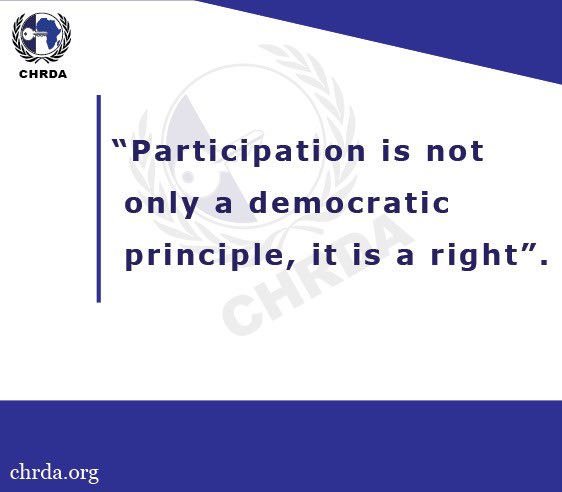 chrda_africa's tweet photo. #freedomOfExpression
#freedomOfAssociation
#freedomOfChoice
#Inclussion
#Participation
-
This is the #Democracy we want!
#chrda #HumanRights https://t.co/wYXdDO9zwA