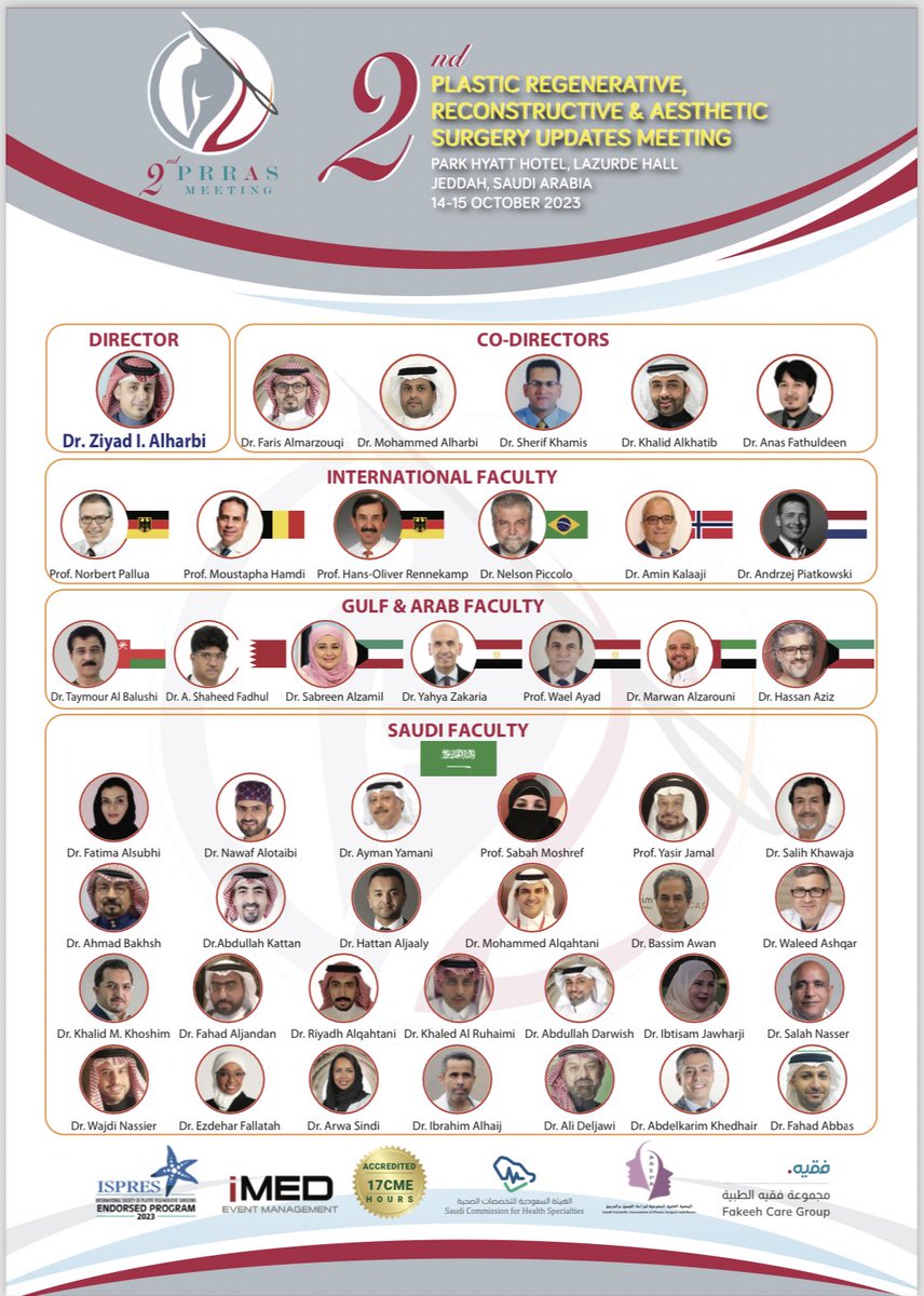 SaudiPRRAS's tweet photo. Our amazing faculty members from local to international members present in one of the largest plastic surgery congresses in Saudi Arabia! 😍 https://t.co/701vRQo0WZ